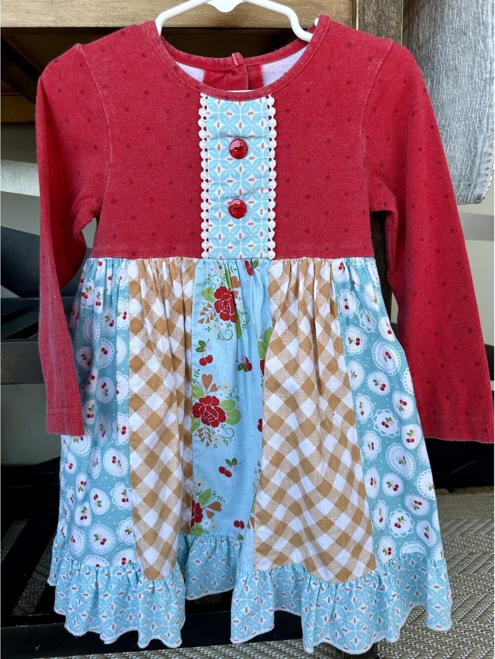 Girls Ricrac and Ruffles Dress Size 4T